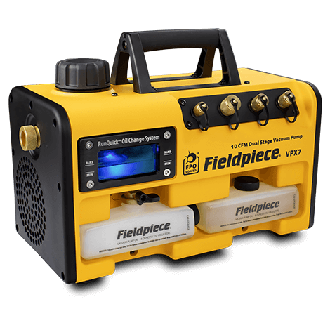 Fieldpiece VPX7EU - R32 Uyumlu Vakum Pompaları - 10 CFM (17 m3/ h) Kolay Yağ Değiştirme Sistemli