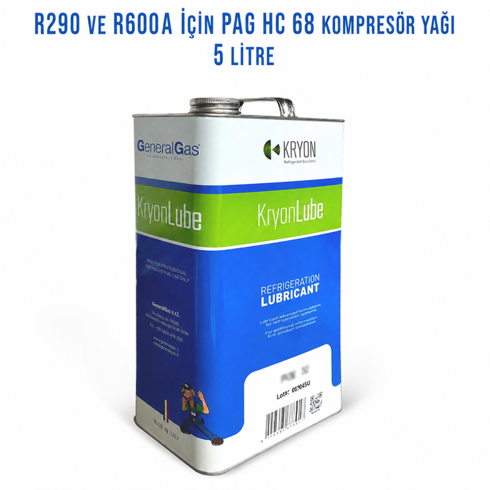 KryonLube PAG 68 HC – R290 ve R600 Uyumlu Kompresör Yağı