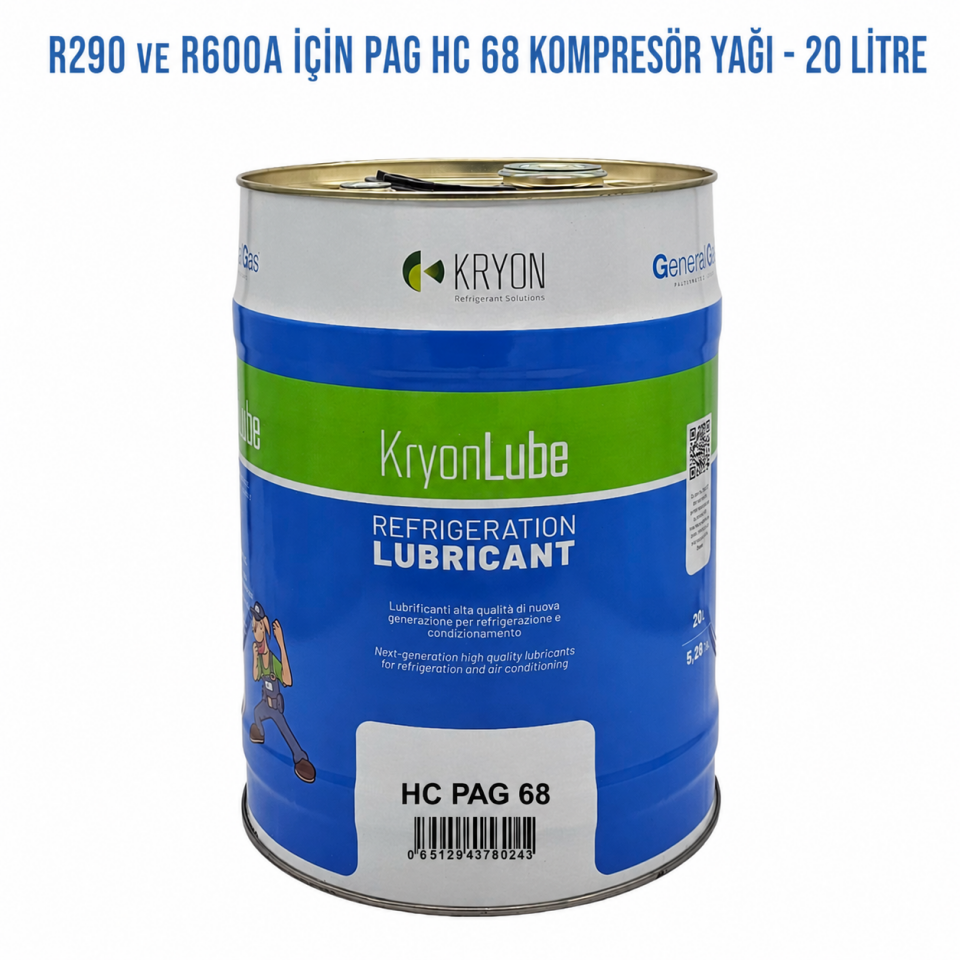 KryonLube PAG 68 HC – R290 ve R600 Uyumlu Kompresör Yağı