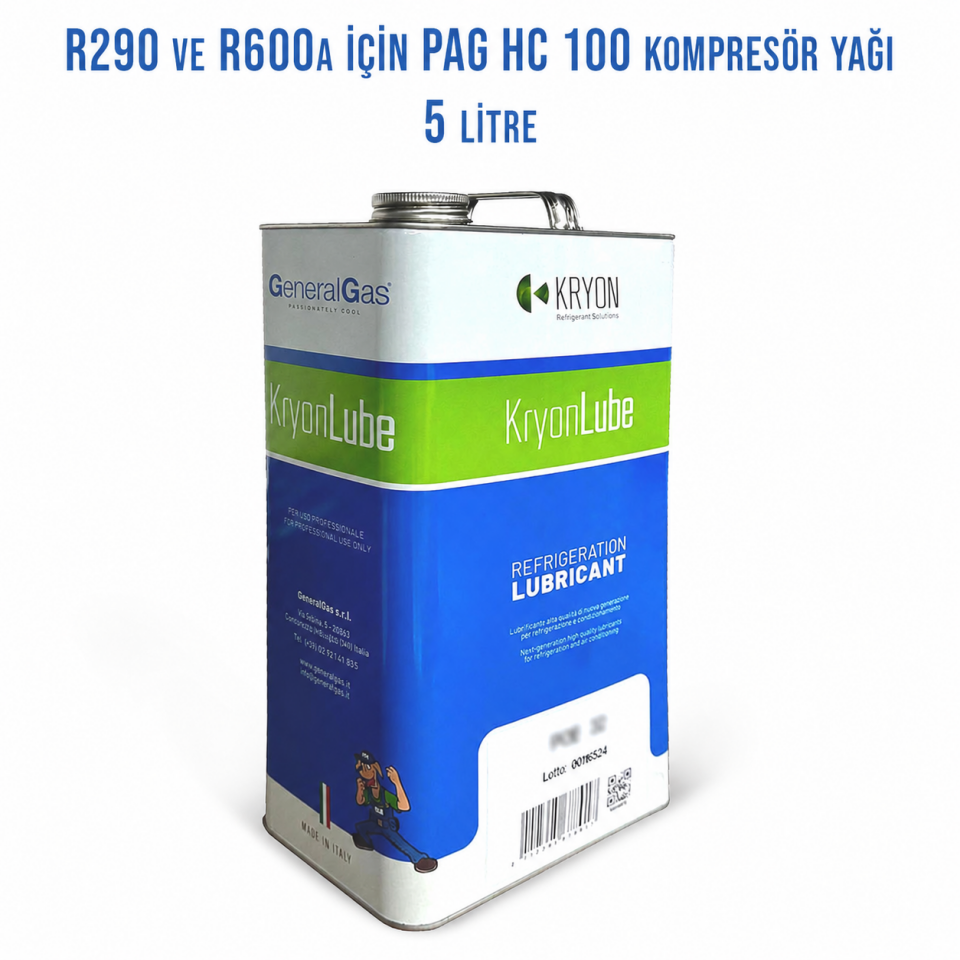 KryonLube PAG 100 HC – R290 ve R600 Uyumlu Kompresör Yağı