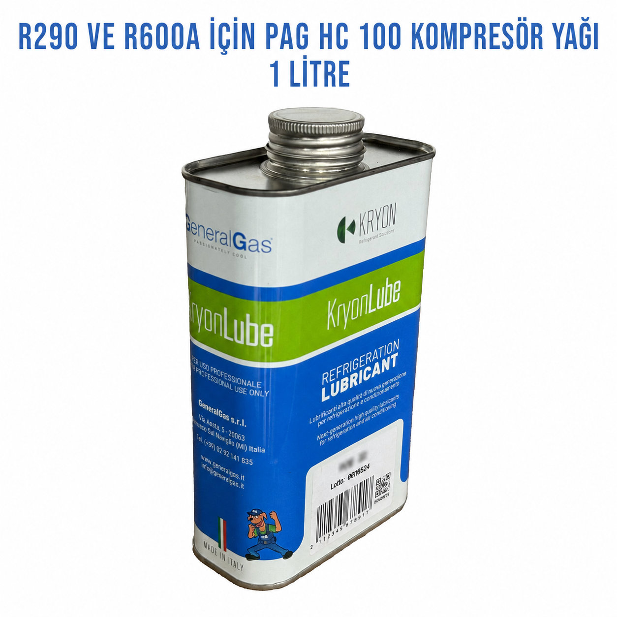 KryonLube PAG 100 HC – R290 ve R600 Uyumlu Kompresör Yağı