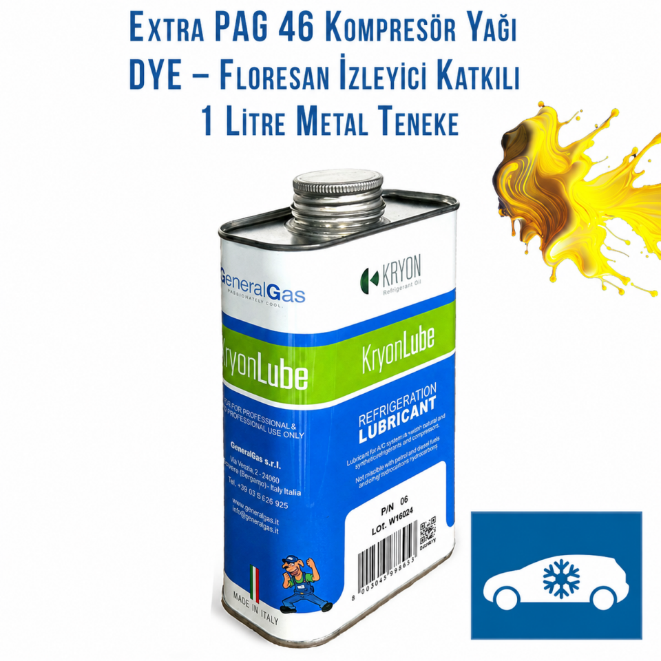 KryonLube EXTRA PAG 46 + UV Kaçak Tespiti Oto Kompresör Yağı