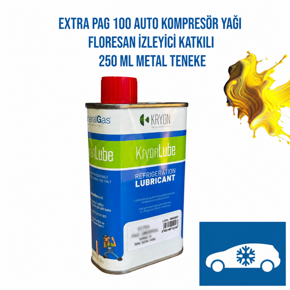KryonLube EXTRA PAG 100 + UV Kaçak Tespiti Oto Kompresör Yağı