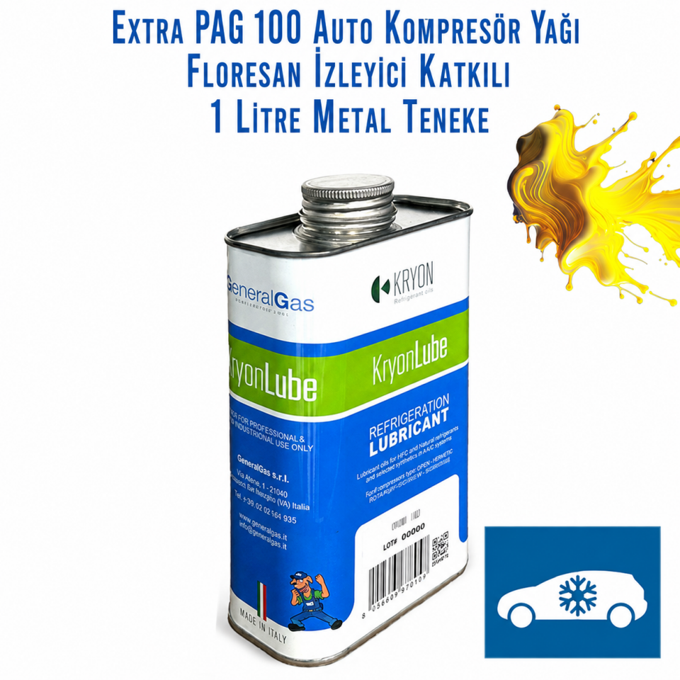 KryonLube EXTRA PAG 100 + UV Kaçak Tespiti Oto Kompresör Yağı