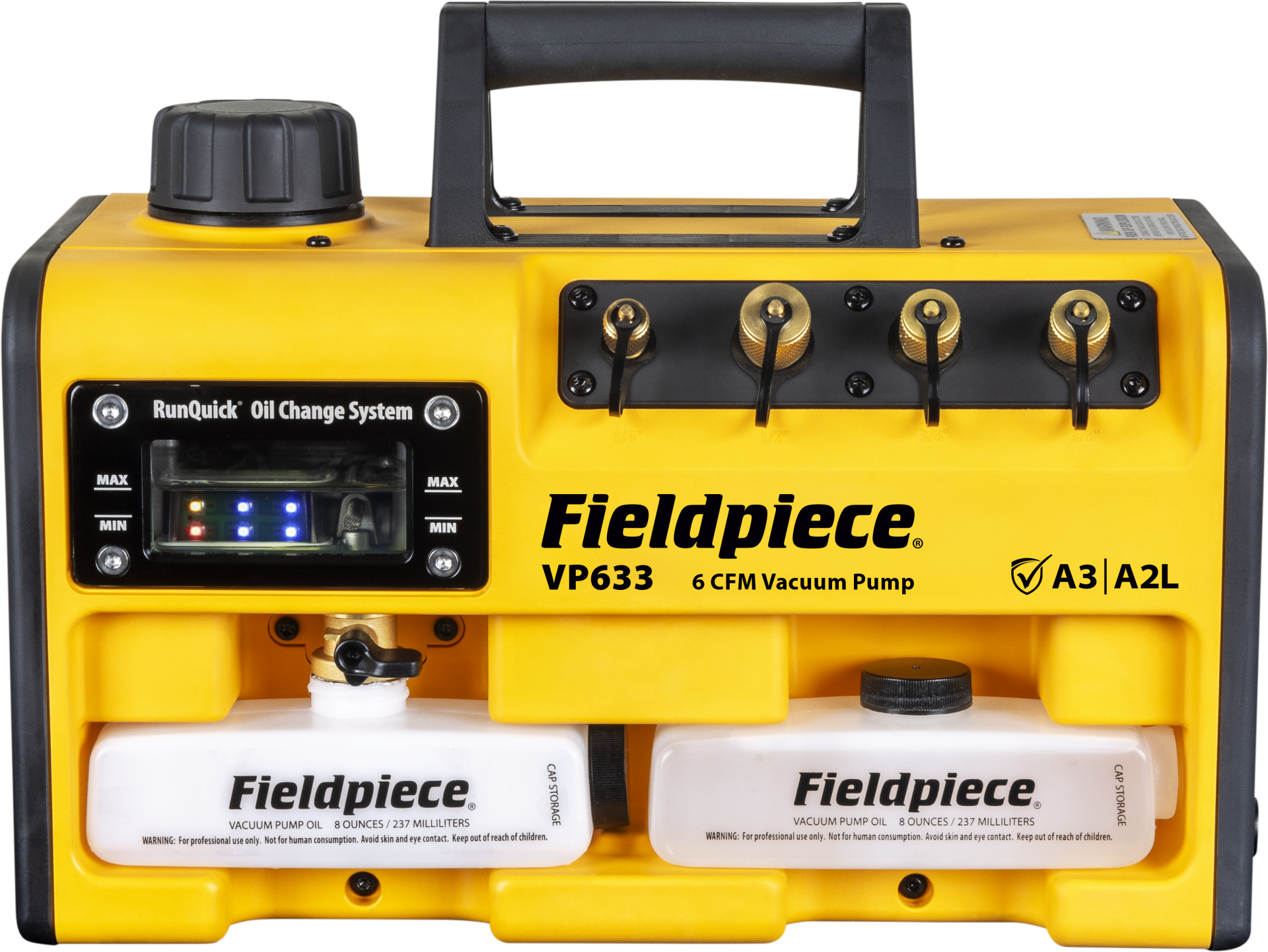 Fieldpiece - VP633EU - ATEX Korumalı Vakum Pompası - 6 CFM (10,2 m3/ h) Kolay Yağ Değiştirme Sistemli