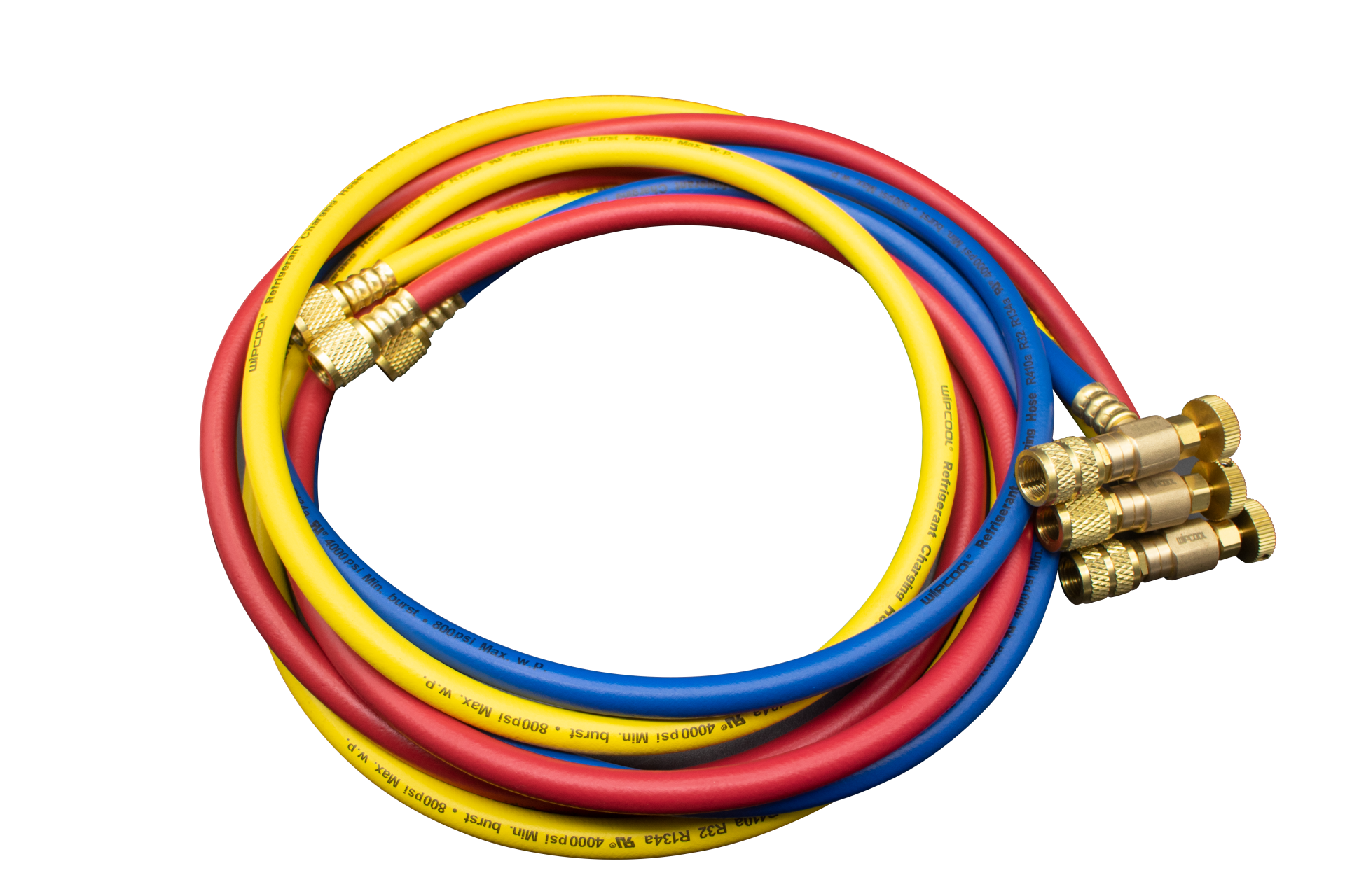 Wipcool - MRH-1SV - 3'lü R410 için (5/16) akış vanalı şarj hortum seti