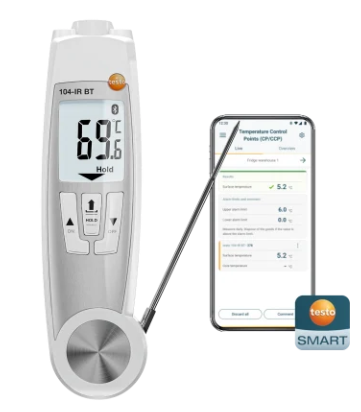 testo 104-IR BT – App Bağlantılı İnfrared ve Batırma Tip Termometre