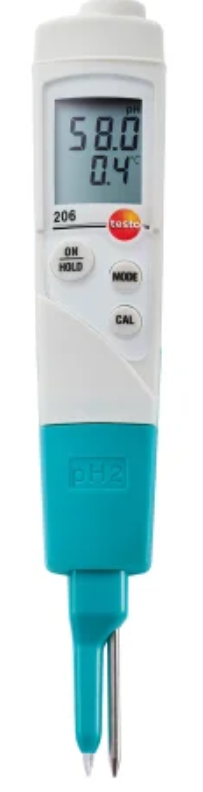 testo 206 pH2 – Yarı Katı Gıdalar İçin Tek Elle Kullanılabilen pH ve Sıcaklık Ölçüm Cihazı