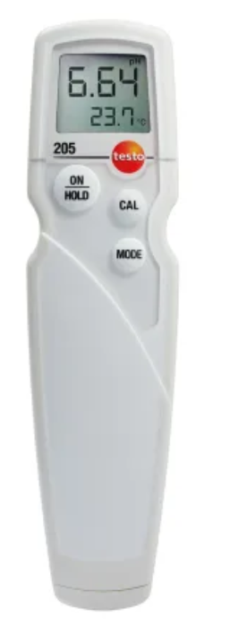testo 205 – Yarı Katı Gıdalar İçin Tek Elle Kullanılabilen pH ve Sıcaklık Ölçüm Cihazı (pH Metre)