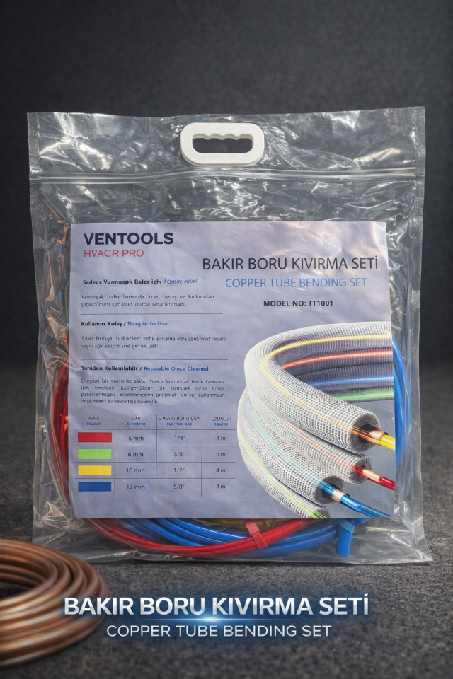 Ventools  TT1001  Bakır Boru Kıvırma Seti, 4 çap